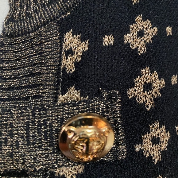 LARA Black and Gold Sheath Mini Dress with Puff Sleeves - Picture 15 of 16